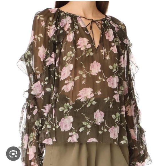 $295 Ulla Johnson Floral 100% silk Azalea Blouse - Picture 2 of 10